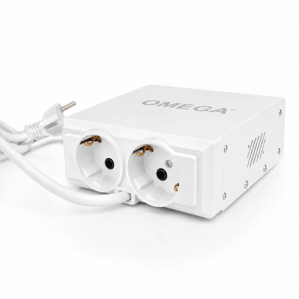 محافظ برق فلزی یخچال و فریزر صنعتی 16 آمپر 2 خانه 2 متر سیم دیجیتالی امگا F3100 — تصویر ۳