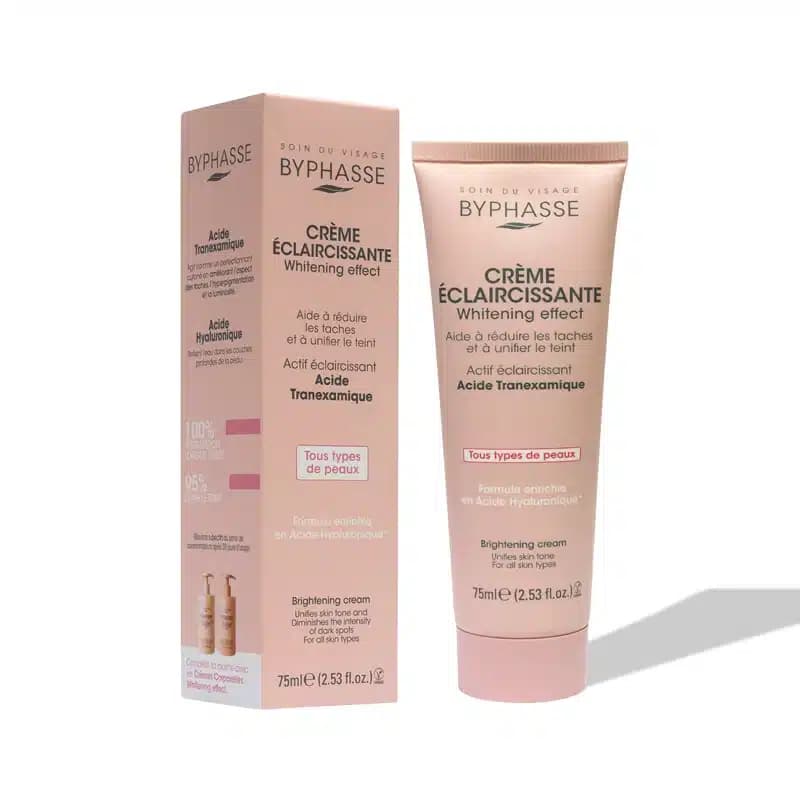کرم روشن کننده و ضدلک انواع پوست بایفاس Byphasse مدل Whitening Effect Brightening Cream (75 میل)