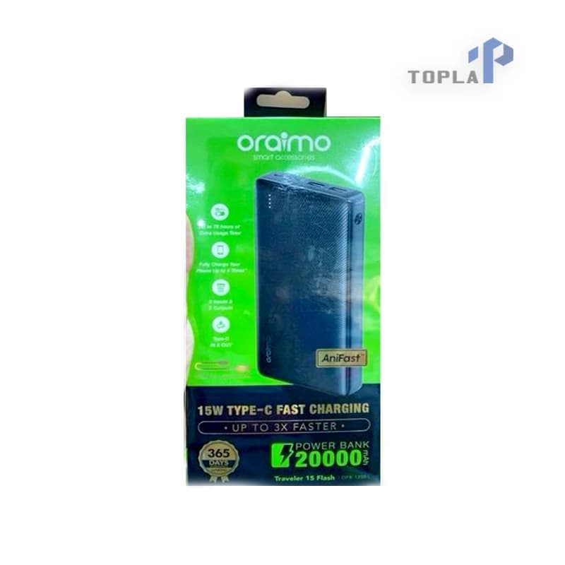 پاوربانک اورایمو مدل Traveler 15 Flash ظرفیت 20000 میلی امپر ساعت — تصویر ۲