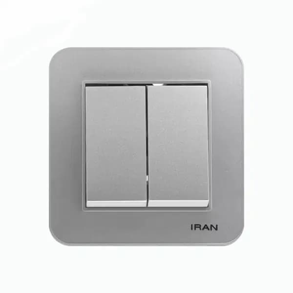 کلید دو پل ارس نقره ای ایران الکتریک توکار