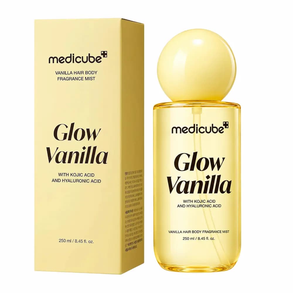 میست مو و بدن وانیلی مدیکیوب Glow Vanilla حجم ۲۵۰ میلی لیتر