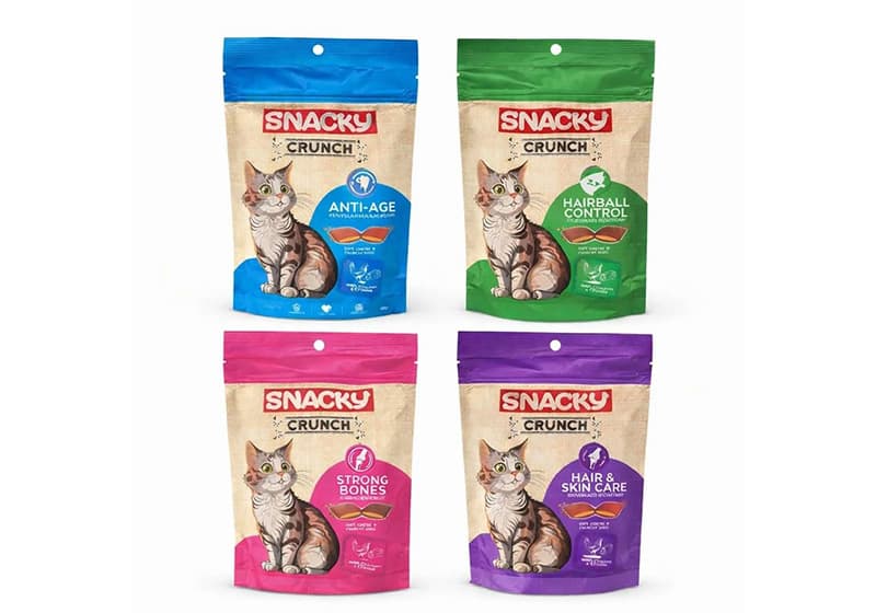 تشویقی گربه اسنکی کرانچ در 4 طعم 240 گرم Snacky Crunch