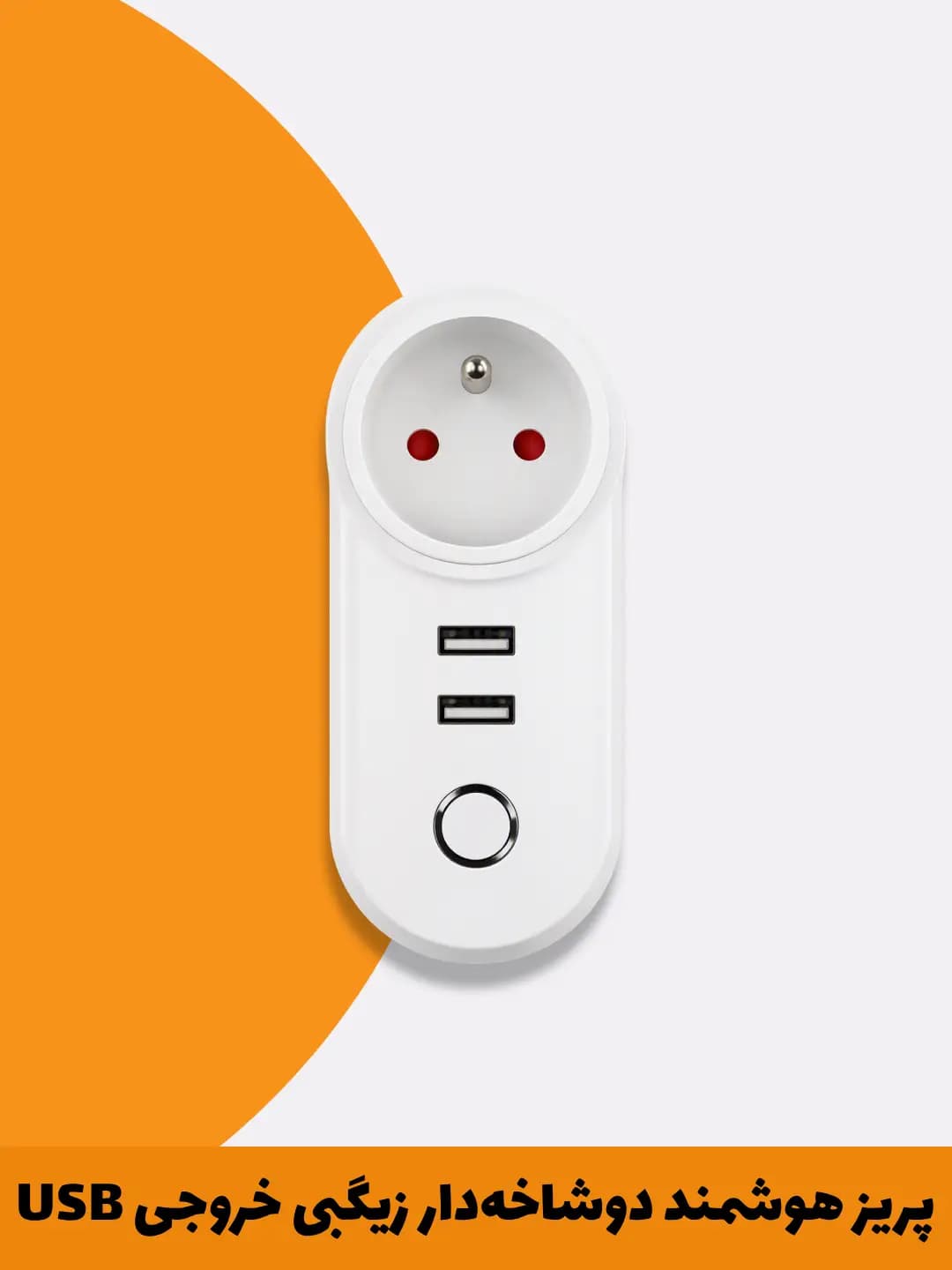 پریز هوشمند دوشاخهدار زیگبی با دو خروجی USB