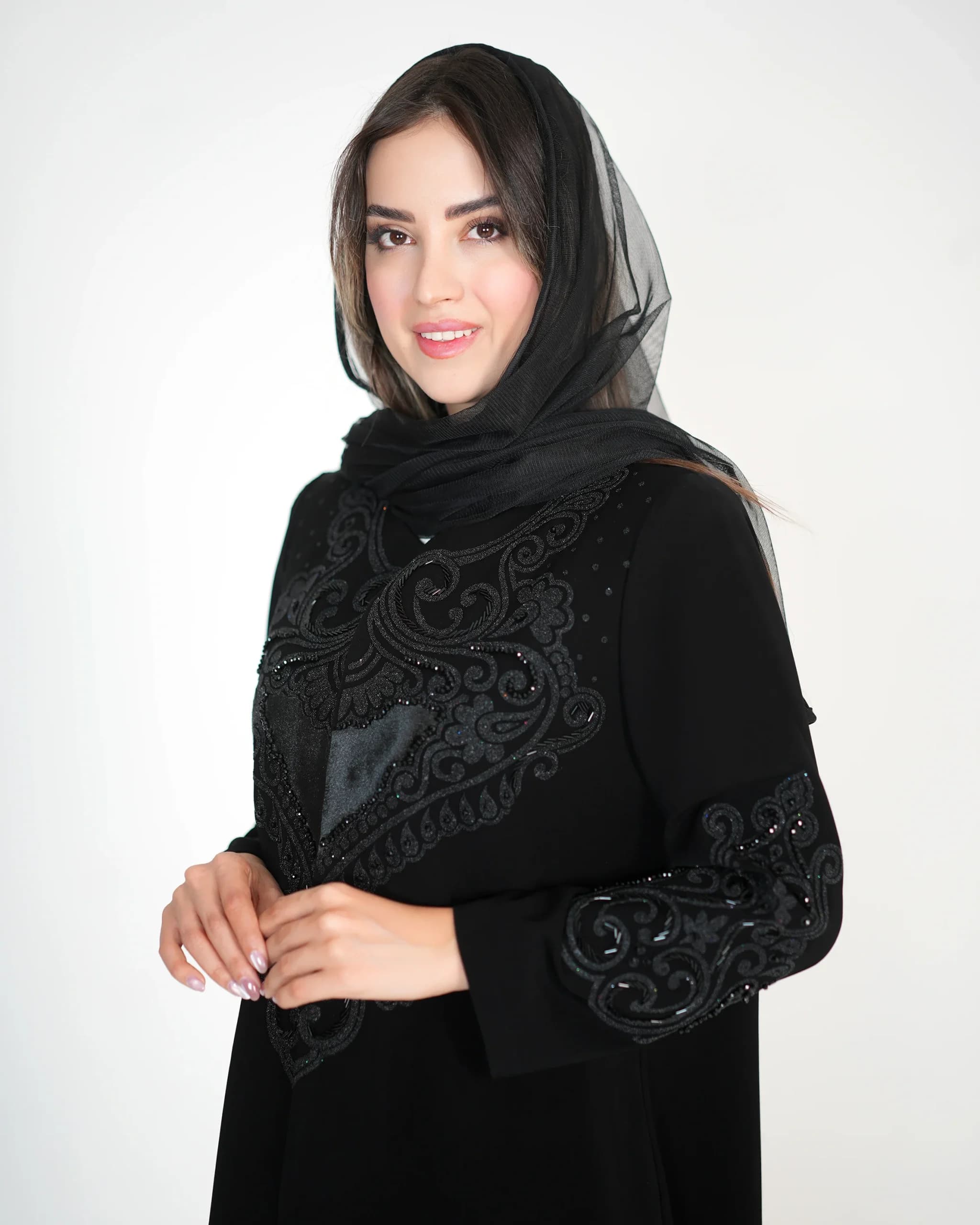 مانتو مجلسی کرپ خاویاری کد 568 (495) — تصویر ۲