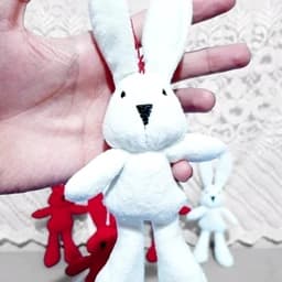 عروسک خرگوش آویز کوچک عمده (10تایی) 21 سانتی — تصویر ۳