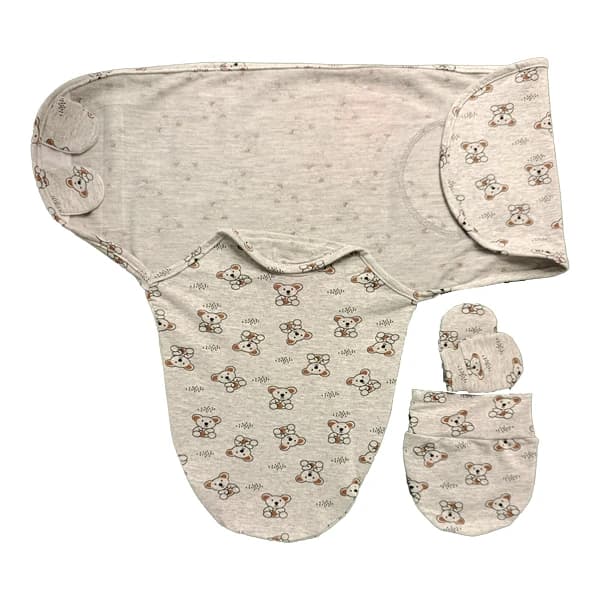 قنداق دورپیچ نوزاد طرح کوآلا برند بی بی 4 لایف baby 4 life کد 8411