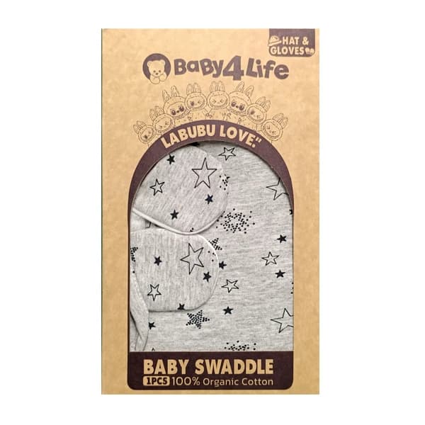 قنداق دورپیچ نوزاد طرح ستاره برند بی بی 4 لایف baby 4 life کد 8411 — تصویر ۲
