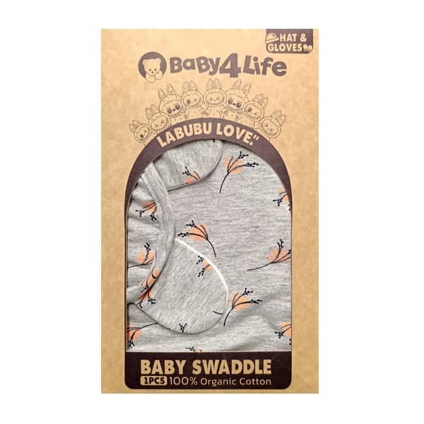 قنداق دورپیچ نوزاد طرح گل برند بی بی 4 لایف baby 4 life کد 8411 — تصویر ۲