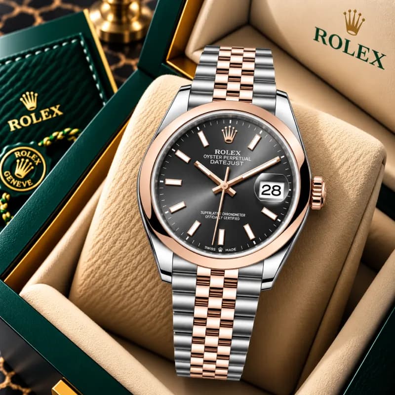 رولکس Datejust 36 Slate دو رنگ رزگلد | رفرنس M126201-0013 — تصویر ۷