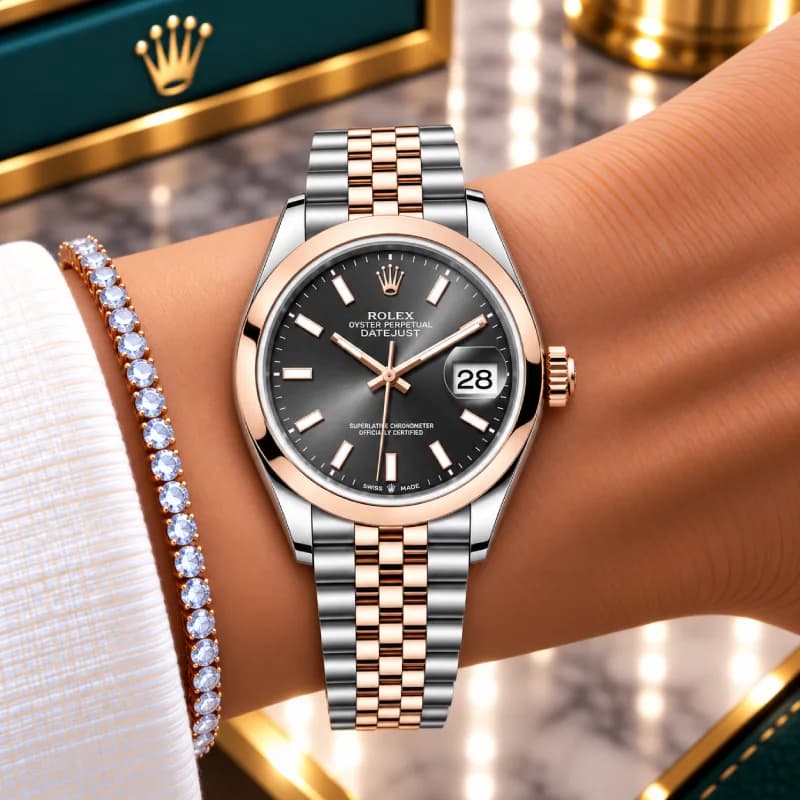 رولکس Datejust 36 Slate دو رنگ رزگلد | رفرنس M126201-0013 — تصویر ۶