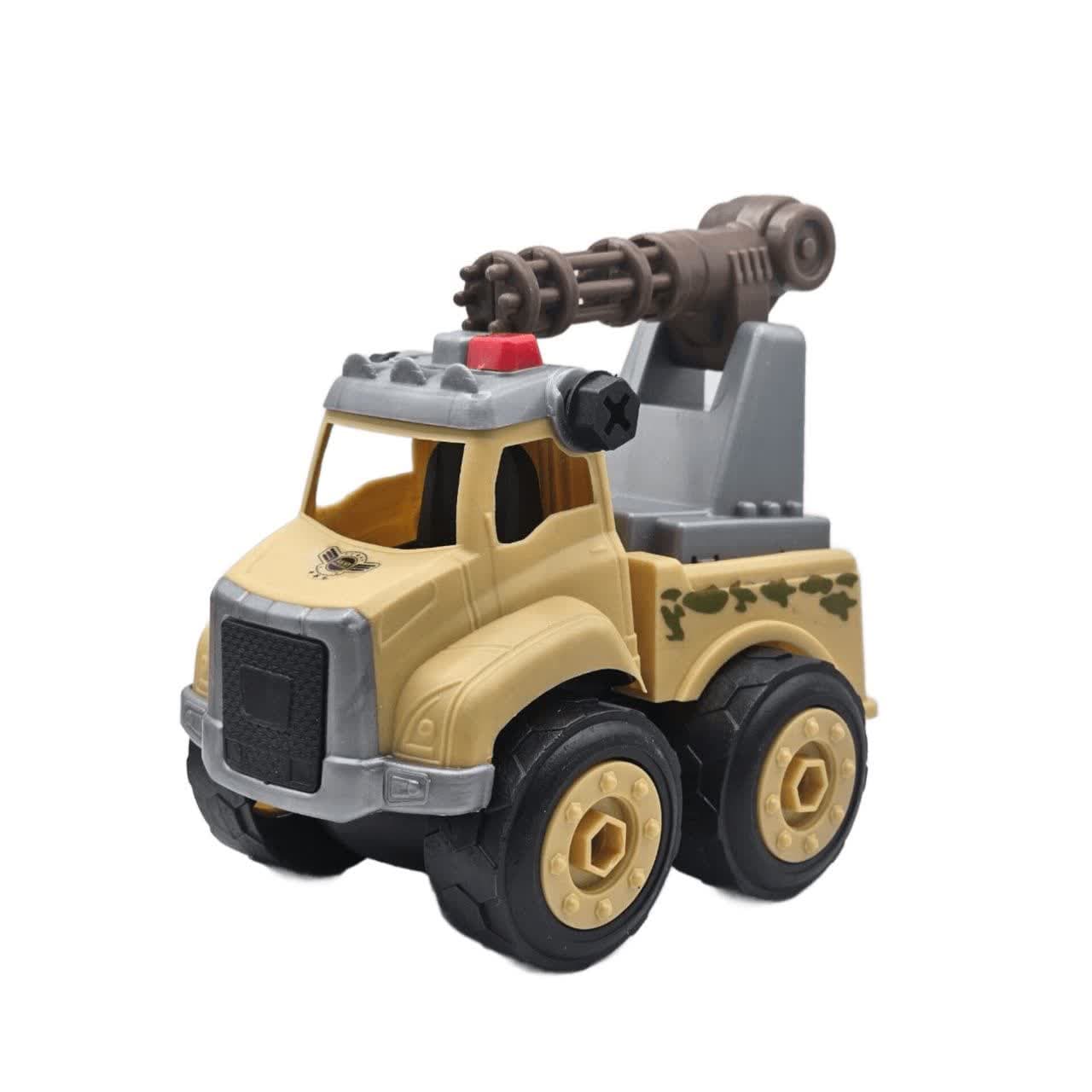 ماشین بازی ناب سل مدل کامیون ارتشی کد ASEMBLY ARMY TOYS TRUCK مجموعه 12 عددی به همراه آچار و پیچ گوشتی و ابزار جنگ — تصویر ۳