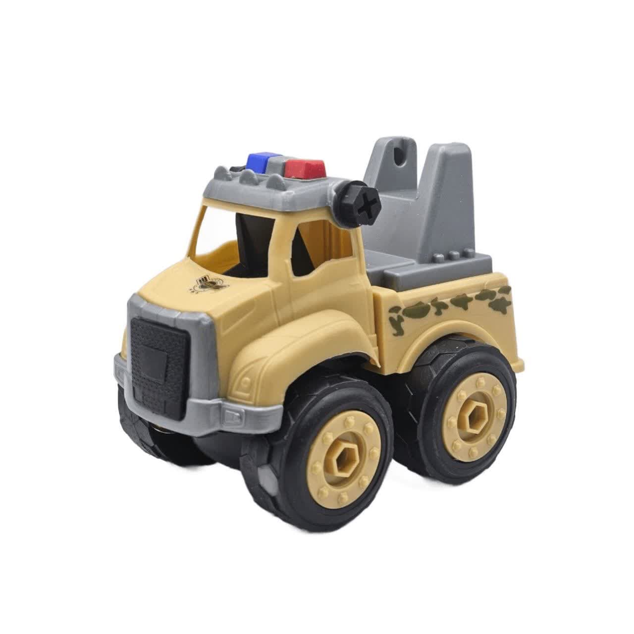 ماشین بازی ناب سل مدل کامیون ارتشی کد ASEMBLY ARMY TOYS TRUCK مجموعه 12 عددی به همراه آچار و پیچ گوشتی و ابزار جنگ
