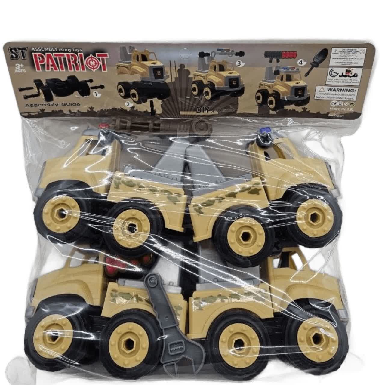 ماشین بازی ناب سل مدل کامیون ارتشی کد ASEMBLY ARMY TOYS TRUCK مجموعه 12 عددی به همراه آچار و پیچ گوشتی و ابزار جنگ — تصویر ۶