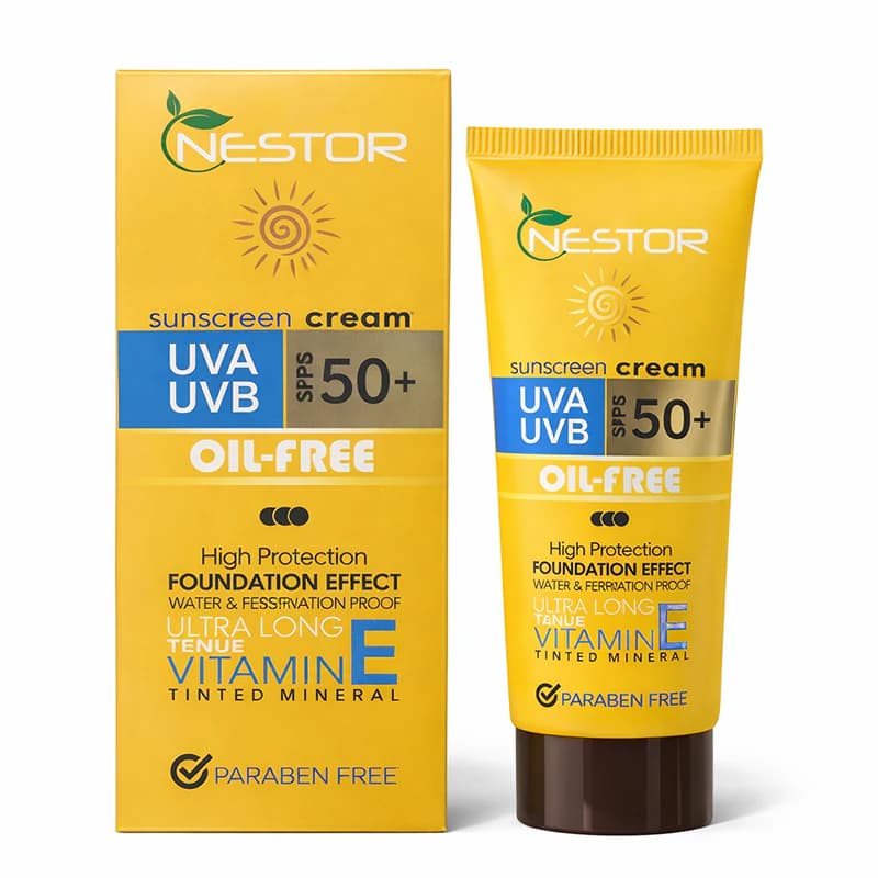 کرم ضد آفتاب نستور SPF50 مناسب پوست چرب حجم 50 میلی