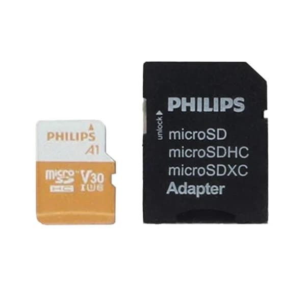 کارت حافظه MicroSDHC فیلیپس مدل Ultra PRO کلاس 10 استاندارد UHS-I U3 سرعت 100MBps ظرفیت 32 گیگابایت به همراه آداپتور — تصویر ۲