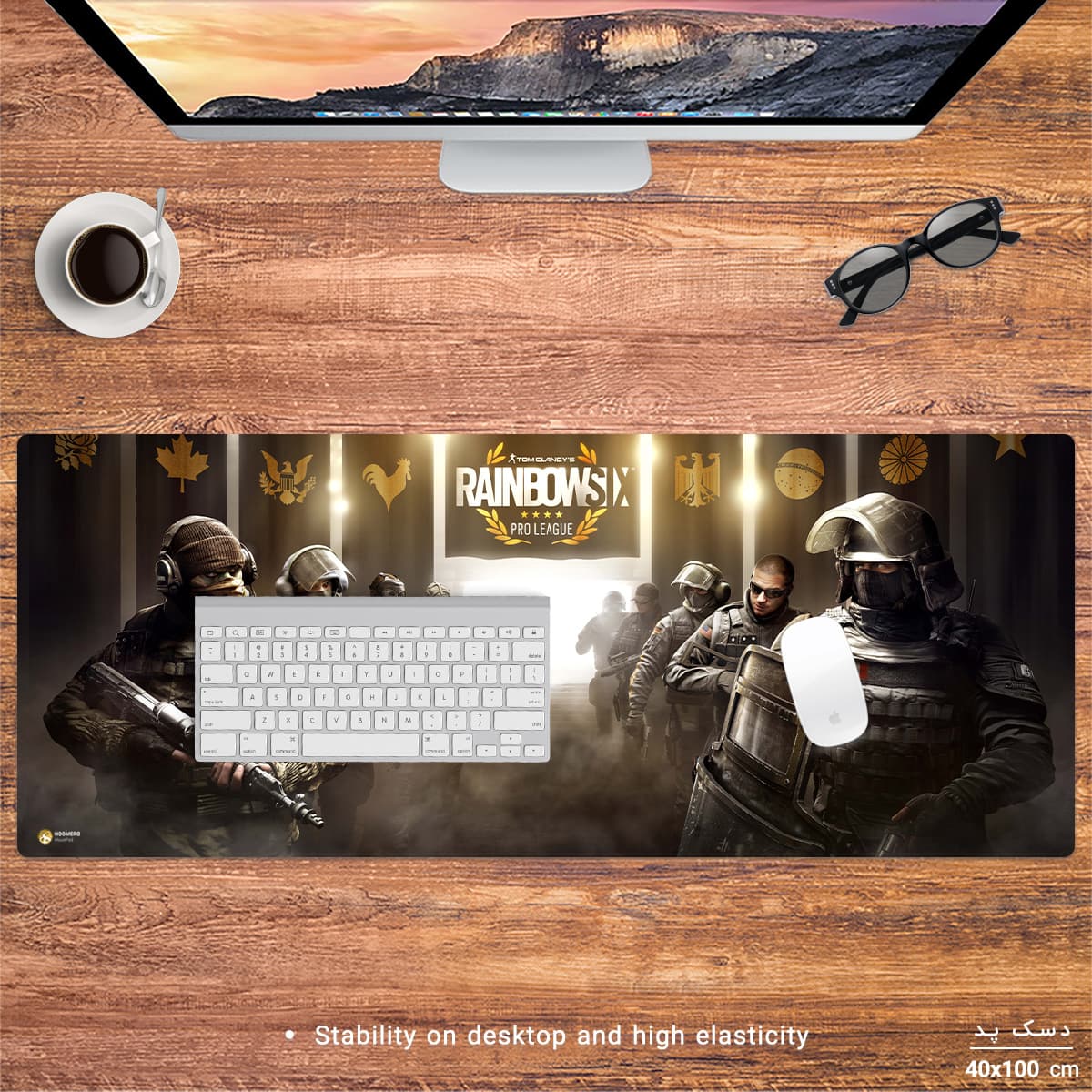 دسک پد هومرو مدل HX363 طرح بازی Tom Clancy’s Rainbow Six سایز 40×100 سانتیمتر — تصویر ۲