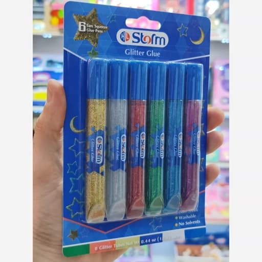 چسب اکلیلی 6 رنگ دو مدل Giltter Glue — تصویر ۲