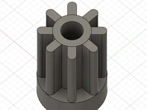 چرخدنده موتور ۳ و ۶ ولت شفت ۲mm | چاپ سه بعدی