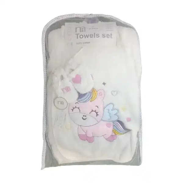 سرویس حوله 5 تکه برند مادرکر mothercare طرح یونیکورن چشم بسته