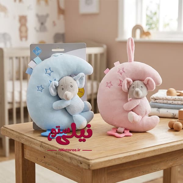 آویز تخت و کریر موزیکال نوزاد فیل و ماه برند londonybaby