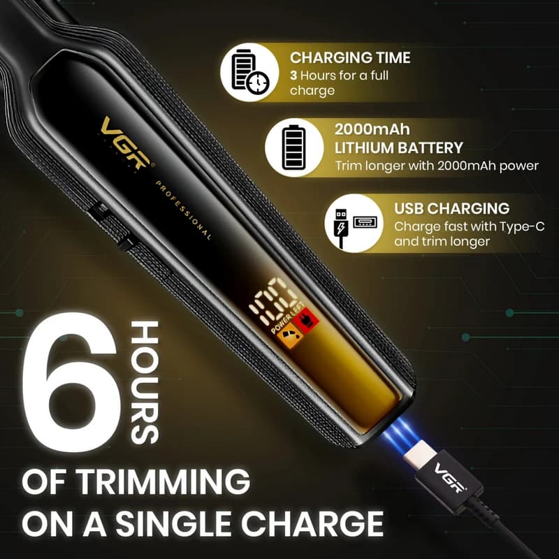 ماشین اصلاح موی سر و صورت شارژی وی جی ار مدل V-930 — تصویر ۶