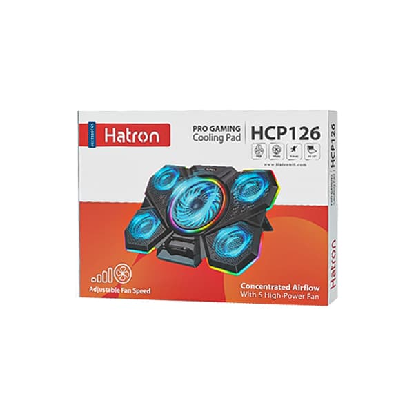 پایه خنک کننده لپ تاپ 5 فن RGB هترون مدل HCP126 — تصویر ۲