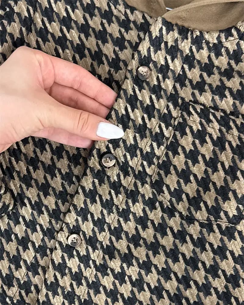 شومیز بچگانه پیچازی مدل کلاه نسکافه ای کد A-4030 — تصویر ۲