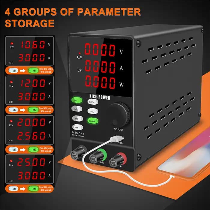 منبع تغذیه حافظه دار 30 ولت 10 آمپر نایس پاور مدل Nice-Power SPPS3010 — تصویر ۸