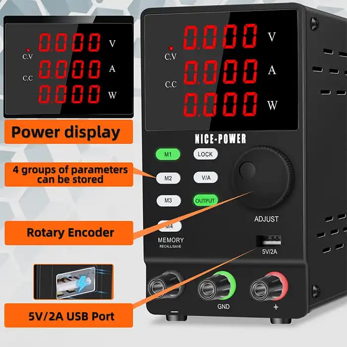 منبع تغذیه حافظه دار 30 ولت 10 آمپر نایس پاور مدل Nice-Power SPPS3010 — تصویر ۷
