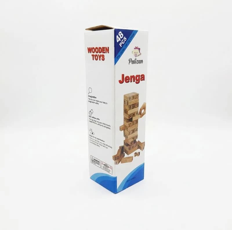 بازی فکری تعادلی دورهمی مدل Jenga 48، مناسب 1 تا 4 نفر، با زمان بازی کمتر از 30 دقیقه، درجه سختی متوسط و مناسب 3 سال به بالا