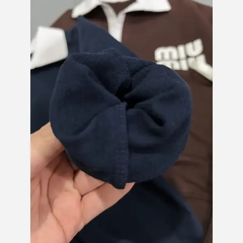 بلوز شلوار دخترانه دورس دو نخ پنبه لاکرادار سایز 50 تا 65 رنگ سورمه ای و قهوه ای — تصویر ۶