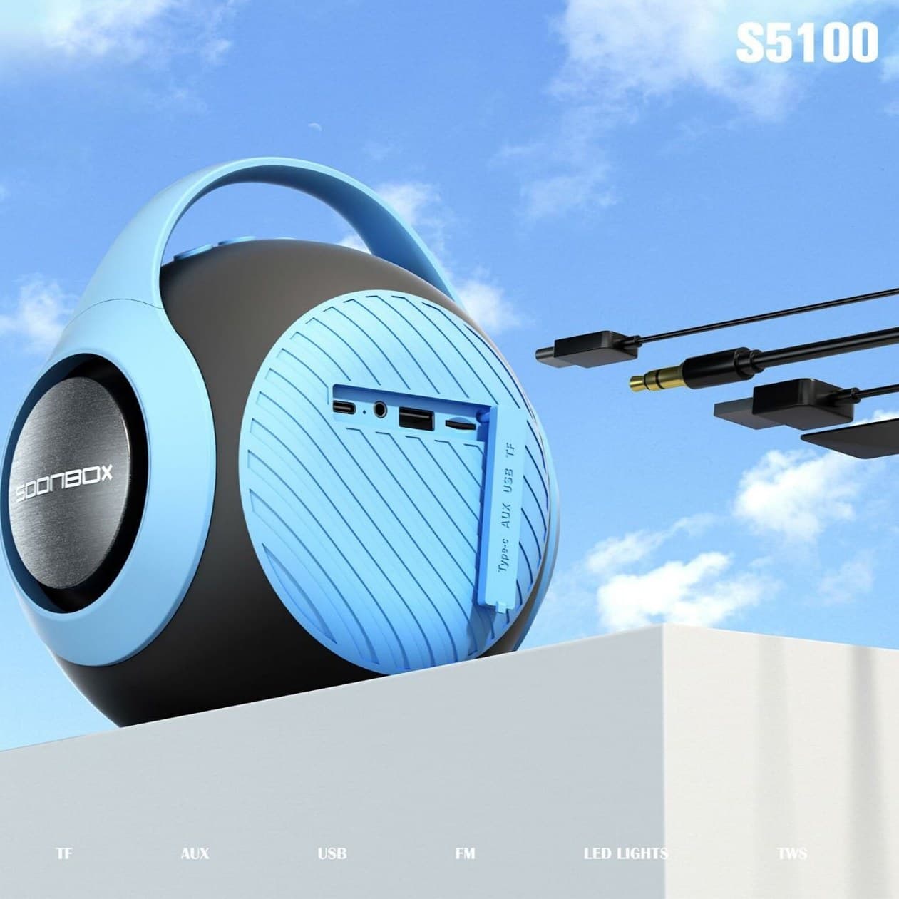 اسپیکر بلوتوثی قابل حمل سونباکس مدل SOONBOX S5100 — تصویر ۵