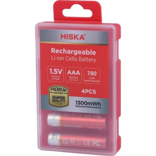 باتری چهارتایی نیم قلمی شارژی هیسکا Hiska H15-AAA4 AAA 780mAh — تصویر ۲