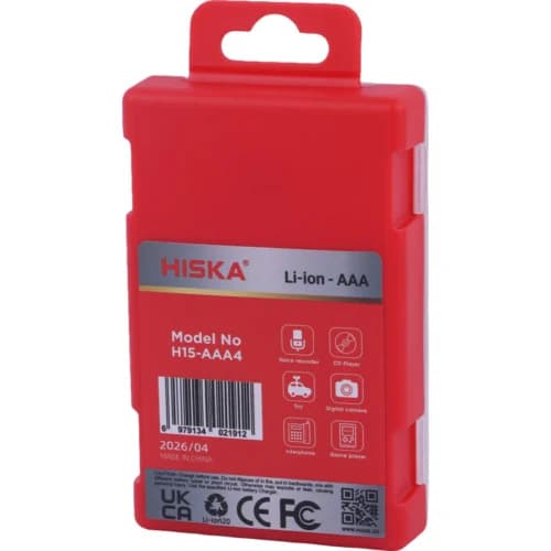 باتری چهارتایی نیم قلمی شارژی هیسکا Hiska H15-AAA4 AAA 780mAh — تصویر ۷