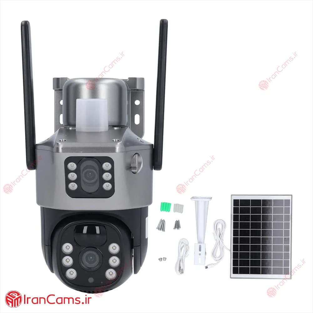 دوربین مینی اسپید دام خورشیدی سیمکارتی 2 لنز پلاک خوان 4 مگاپیکسل V380 — تصویر ۷