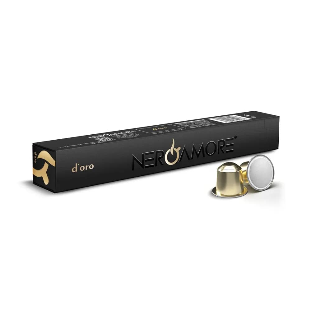 کپسول قهوه طلایی نرو آمور کلمبیا 100% عربیکا NERO AMORE D`ORO بسته 10 عددی