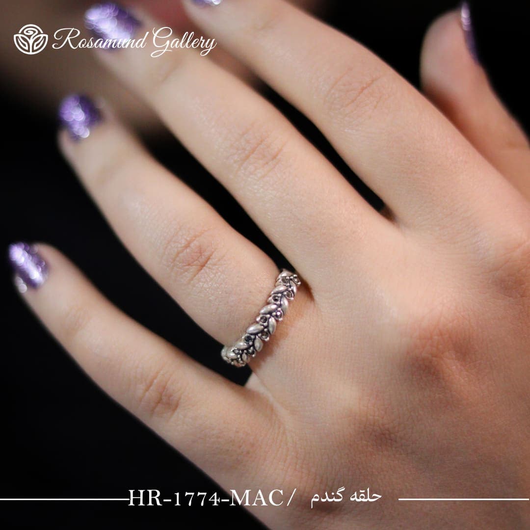 انگشتر نقره حلقه گندم HR-1774-MAC — تصویر ۴
