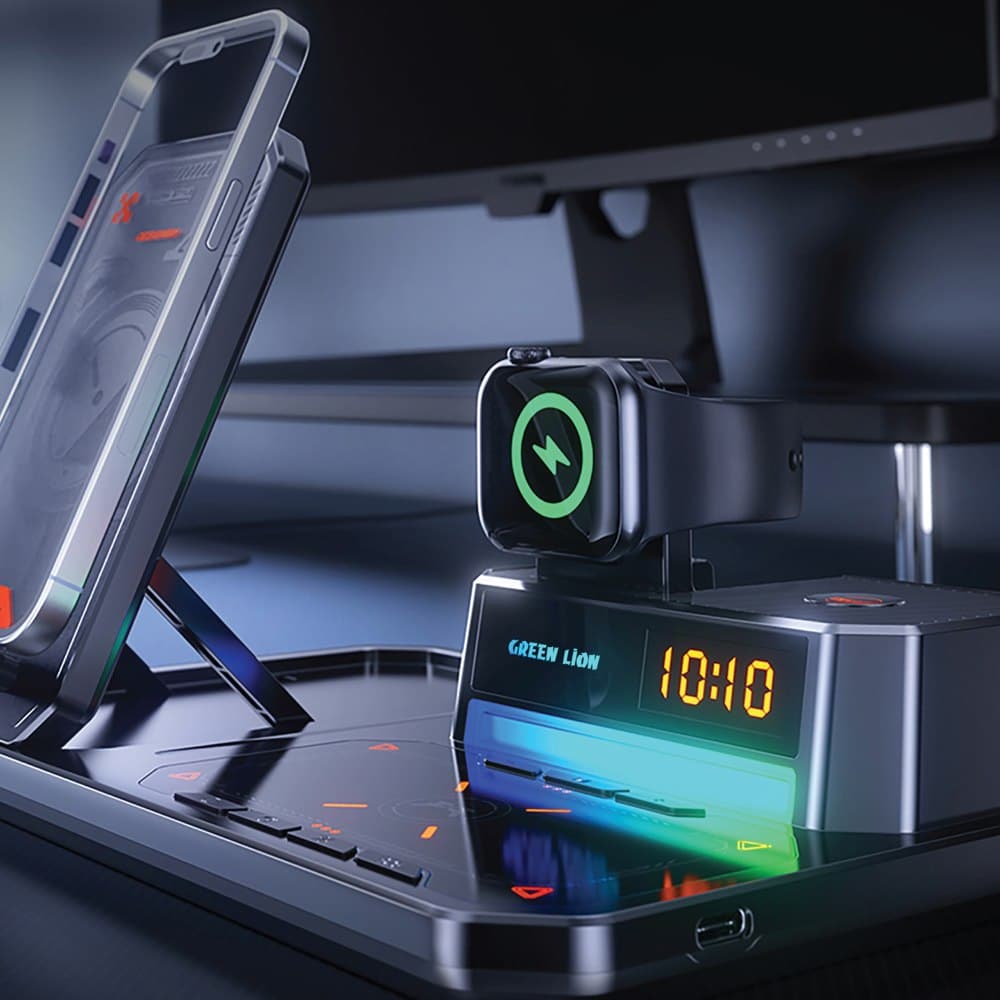 شارژر بی سیم چند منظوره 6 در 1 گرین لاین Green Lion 6in1 Multifunctional Wireless Charger — تصویر ۴