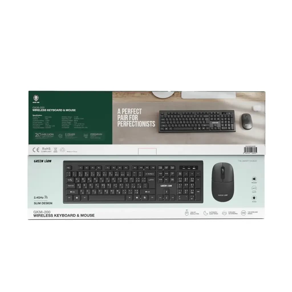 کیبورد و ماوس بیسیم گرین لاین Green Lion GKM-200 Wireless Keyboard & Mouse — تصویر ۲