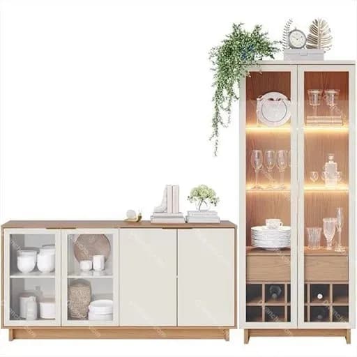 بوفه ویترینی پایه چوبی کد DC021