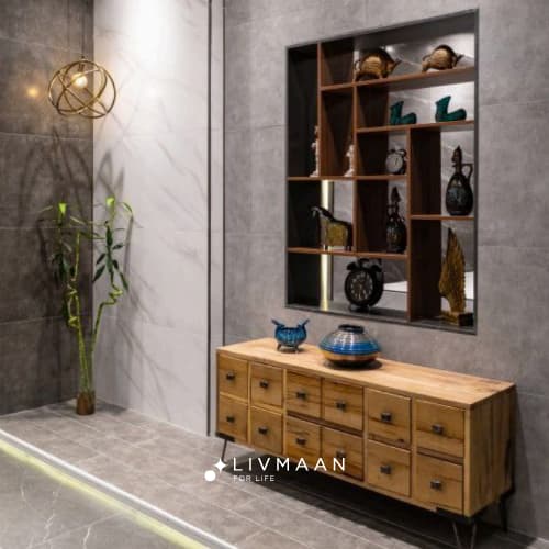 سرامیک 120*60 شیپ آرت طوسی تیره عقیق — تصویر ۲