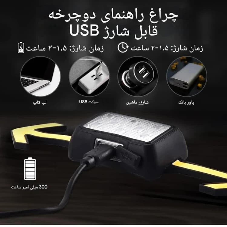 چراغ خطر کلاه ایمنی دوچرخه مدل راهنما دار بیسیم کد LY-0825 — تصویر ۶