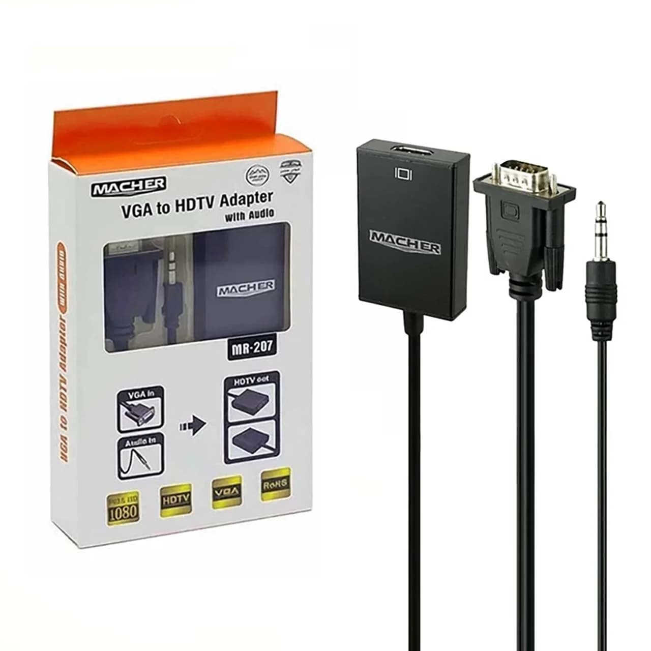 تبدیل Macher VGA To HDMI مدل MR-207 – مشکی – RYL — تصویر ۲