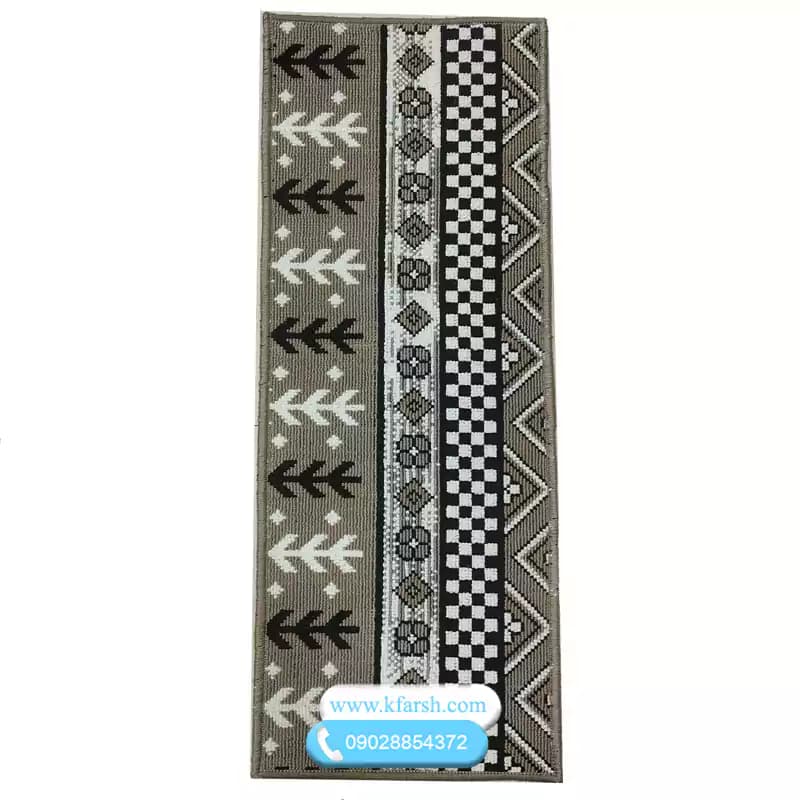 گلیم پله تکی بژ طرح سنتی کد3260