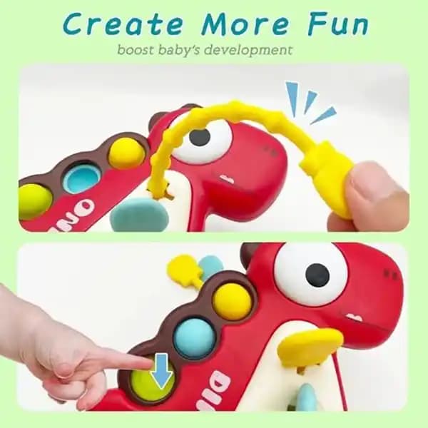 دندان گیر و جغجغه نوزاد مدل دایناسور برند yandong toys کد 750 — تصویر ۶