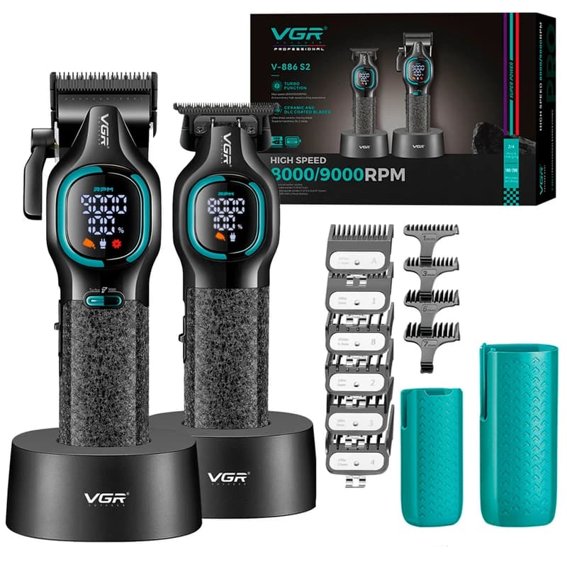 ست ماشین اصلاح حجم زن و خط زن وی جی آر V-886 S2 