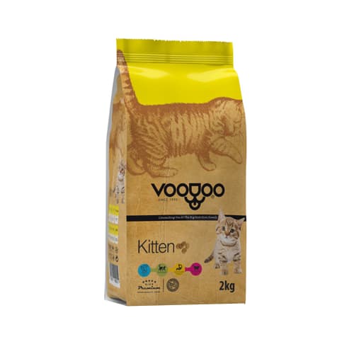 غذای خشک بچه گربه وودو Voodoo وزن 2 کیلوگرم