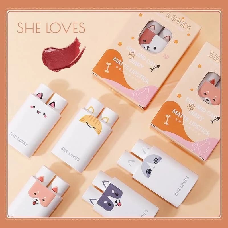 پک رژ لب جامد 2 تیکه She loves