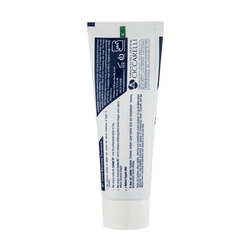 خمیردندان سفید کننده پاستا دل کاپیتانو مدل Ox-Active Whitening حجم 75 میلی لیتر — تصویر ۳