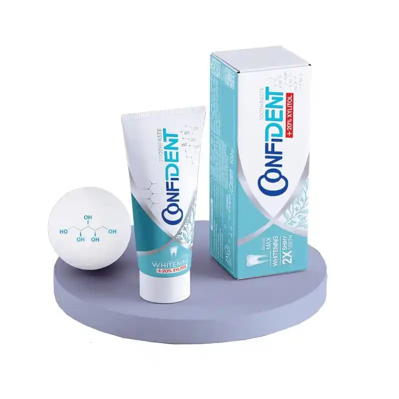 خمیر دندان کانفیدنت مدل سفیدکننده Whitening Max – حاوی زایلیتول ۲۰٪ و هیدروکسیآپاتیت(ضد پوسیدگی و تقویت کننده مینای دندان) — تصویر ۴